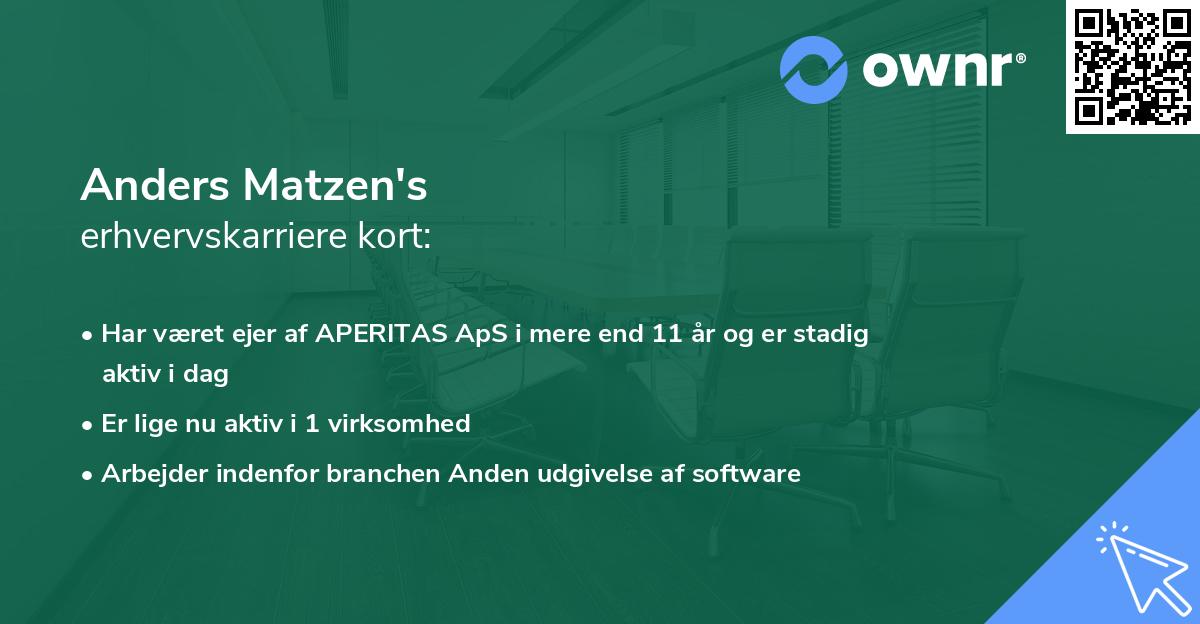Anders Matzen's erhvervskarriere kort