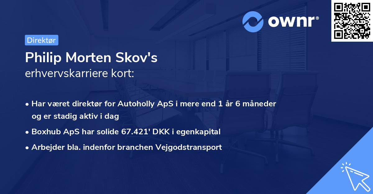 Philip Morten Skov's erhvervskarriere kort