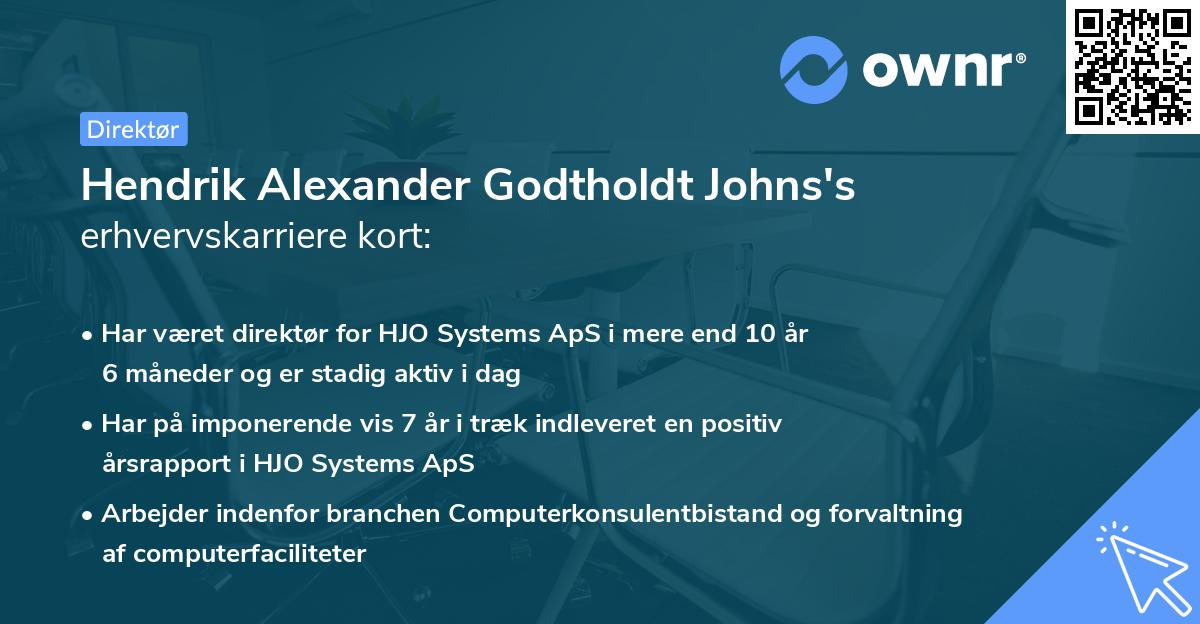 Hendrik Alexander Godtholdt Johns's erhvervskarriere kort