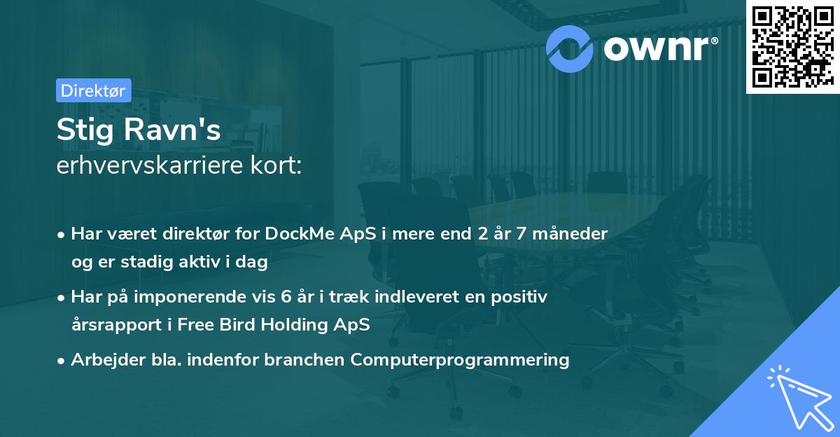 Stig Ravn's erhvervskarriere kort
