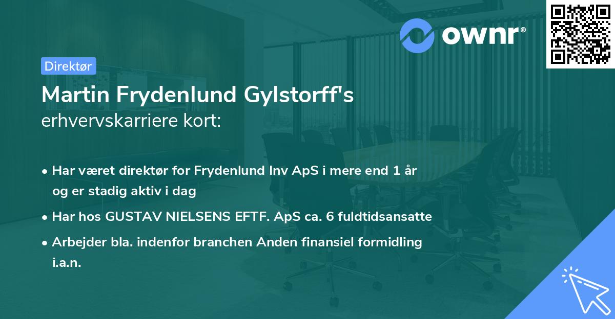 Martin Frydenlund Gylstorff's erhvervskarriere kort