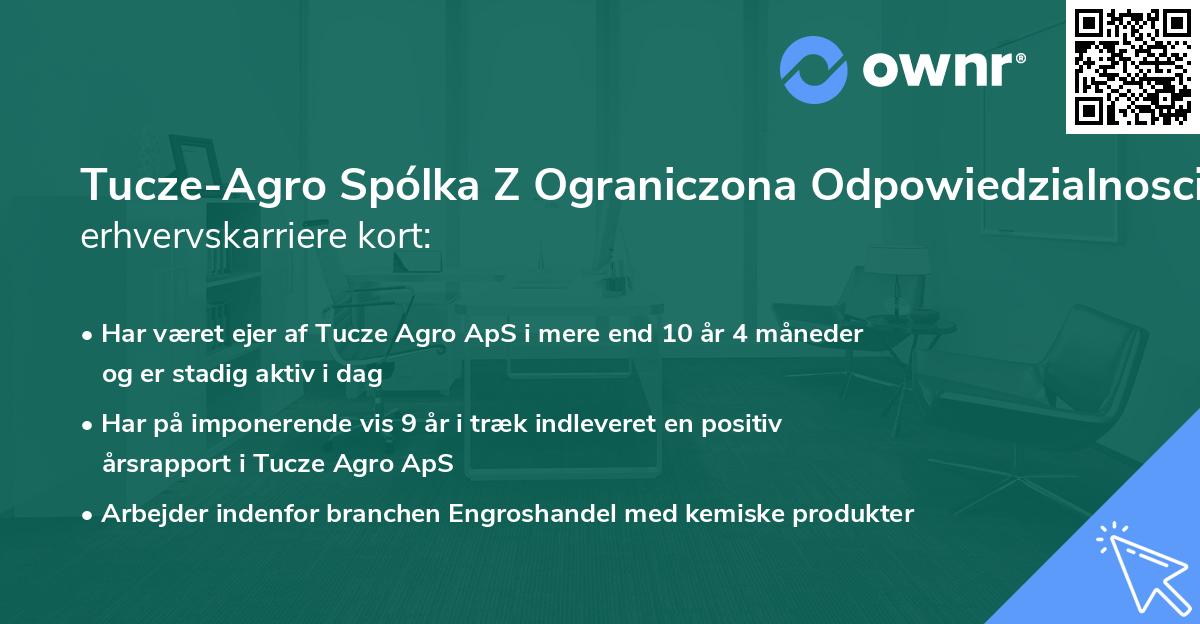 Tucze-Agro Spólka Z Ograniczona Odpowiedzialnoscia's erhvervskarriere kort