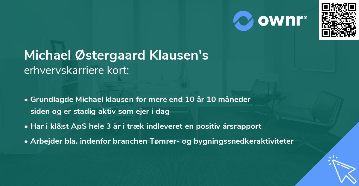 Michael Østergaard Klausen's erhvervskarriere kort