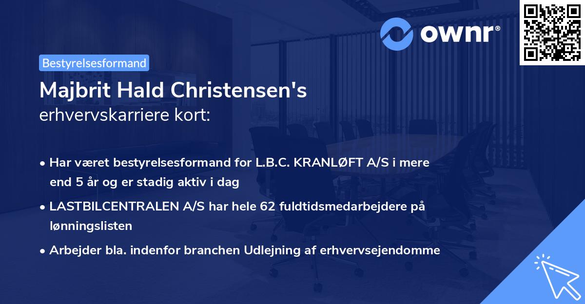 Majbrit Hald Christensen's erhvervskarriere kort