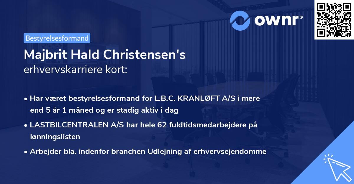 Majbrit Hald Christensen's erhvervskarriere kort
