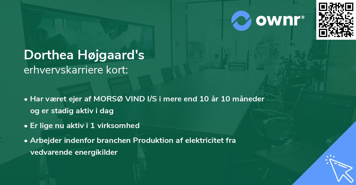 Dorthea Højgaard's erhvervskarriere kort