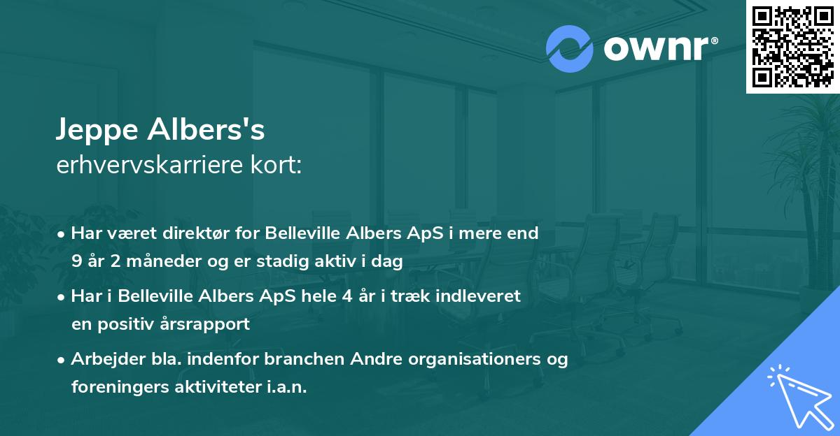 Jeppe Albers's erhvervskarriere kort