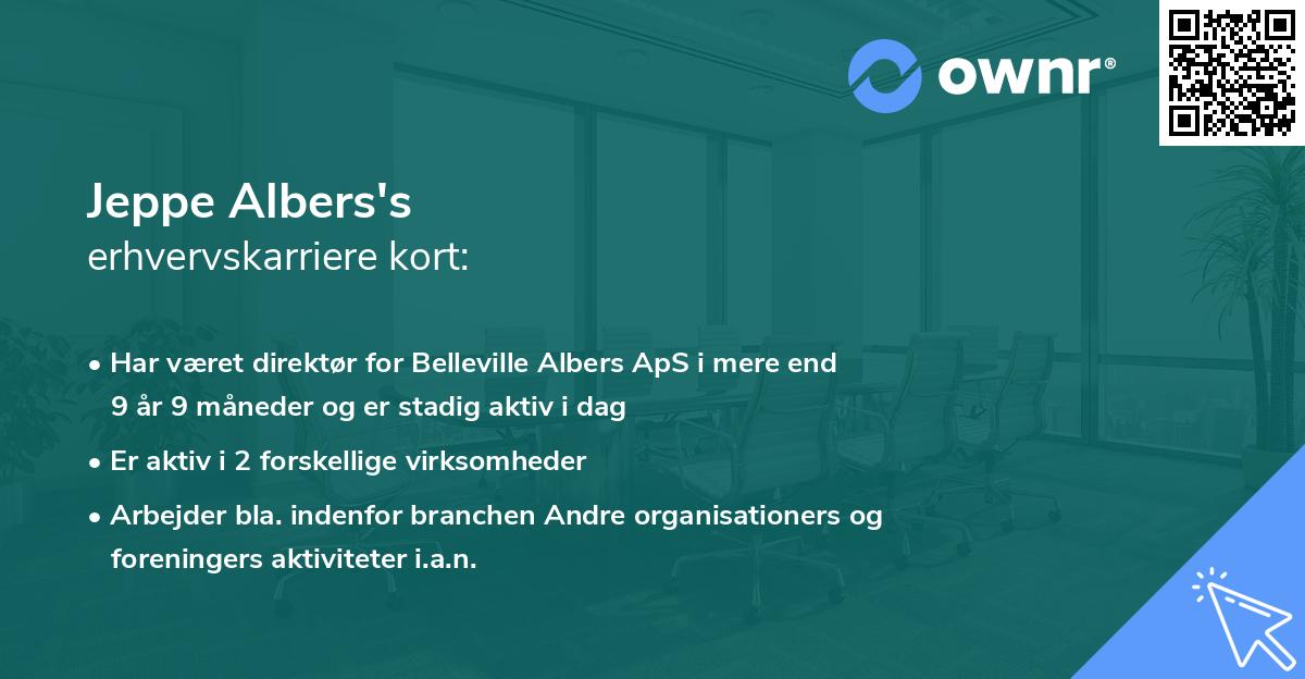 Jeppe Albers's erhvervskarriere kort