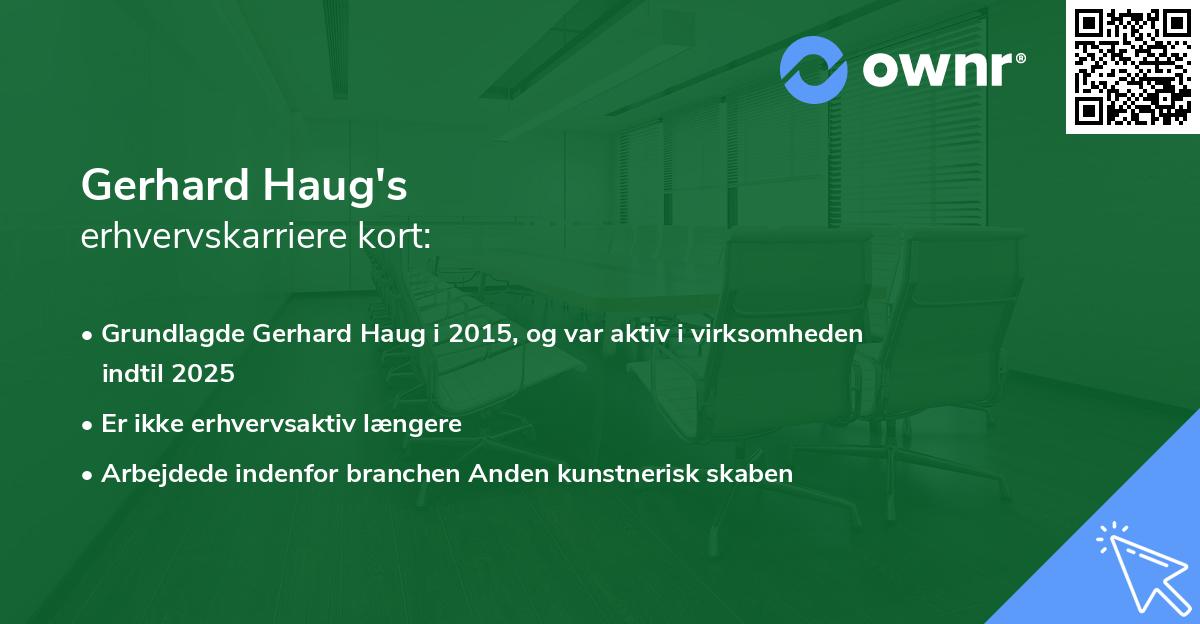 Gerhard Haug's erhvervskarriere kort