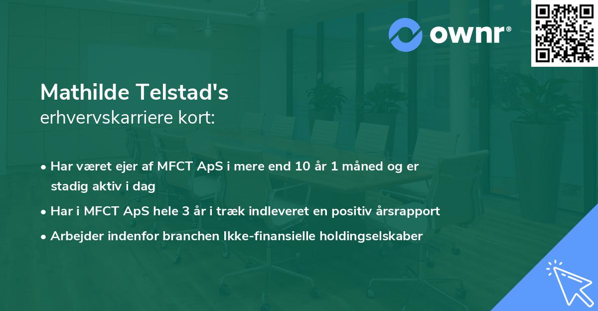 Mathilde Telstad's erhvervskarriere kort