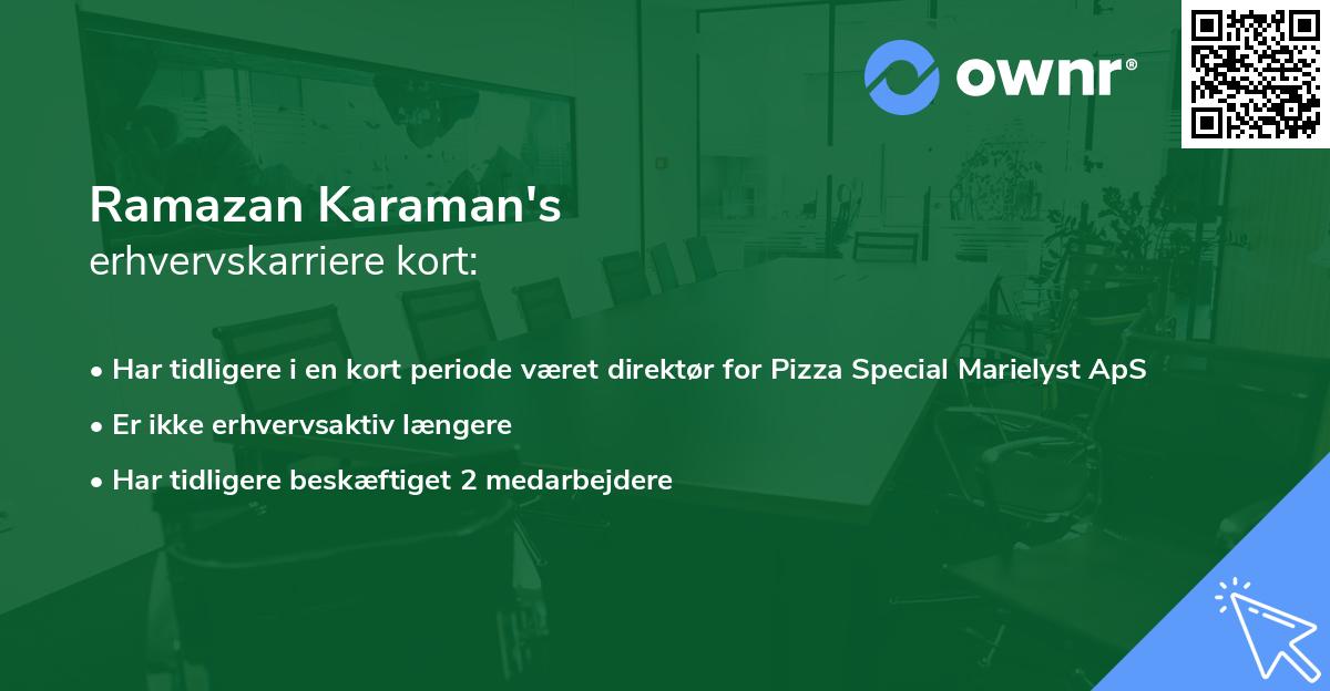 Ramazan Karaman's erhvervskarriere kort