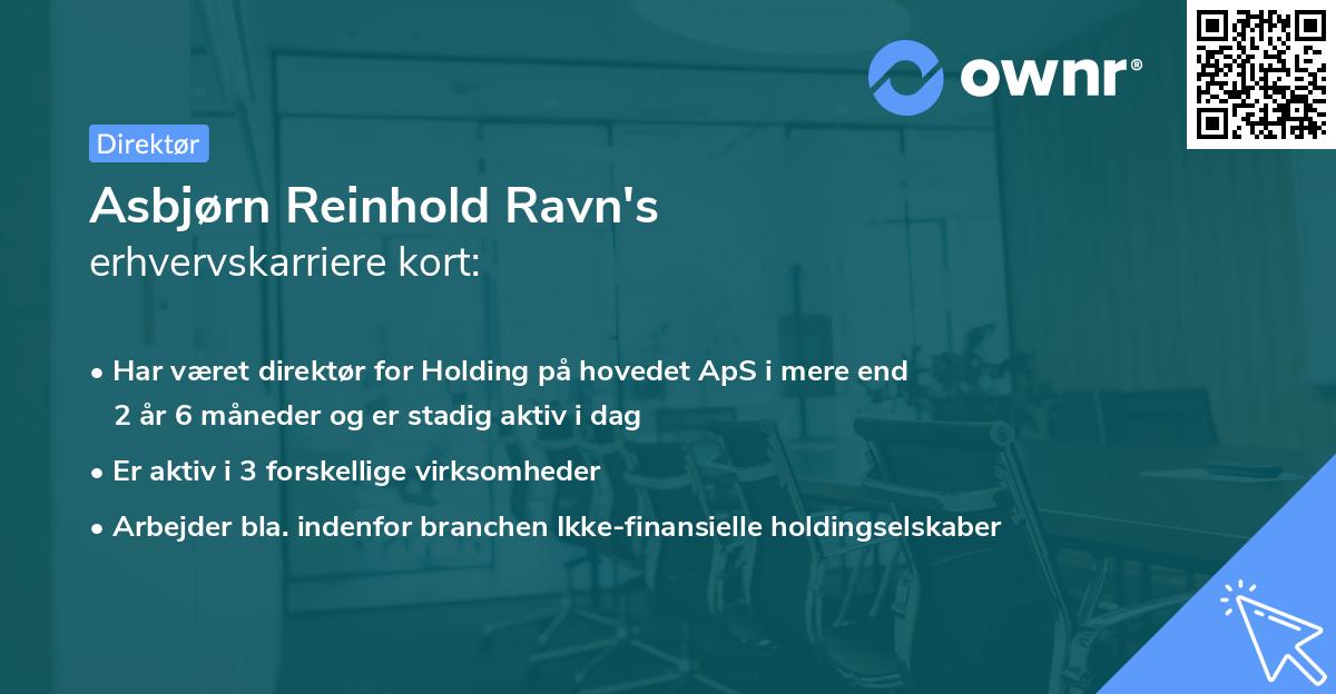 Asbjørn Reinhold Ravn's erhvervskarriere kort