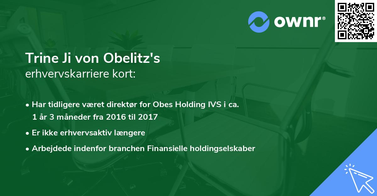 Trine Ji von Obelitz's erhvervskarriere kort
