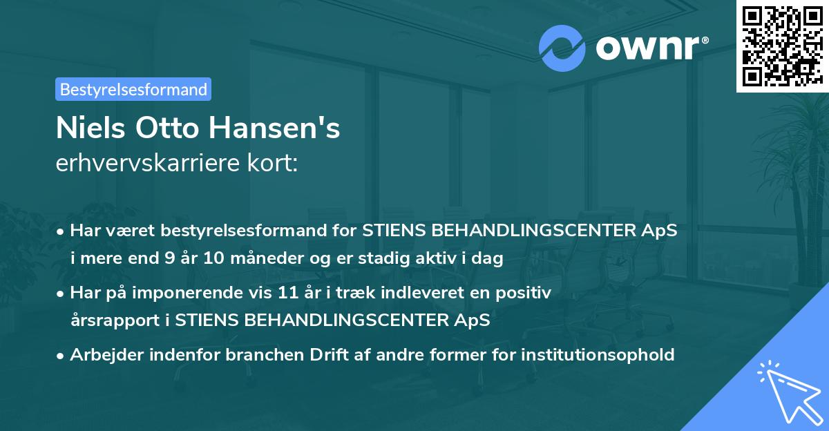 Niels Otto Hansen's erhvervskarriere kort