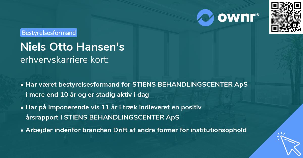 Niels Otto Hansen's erhvervskarriere kort