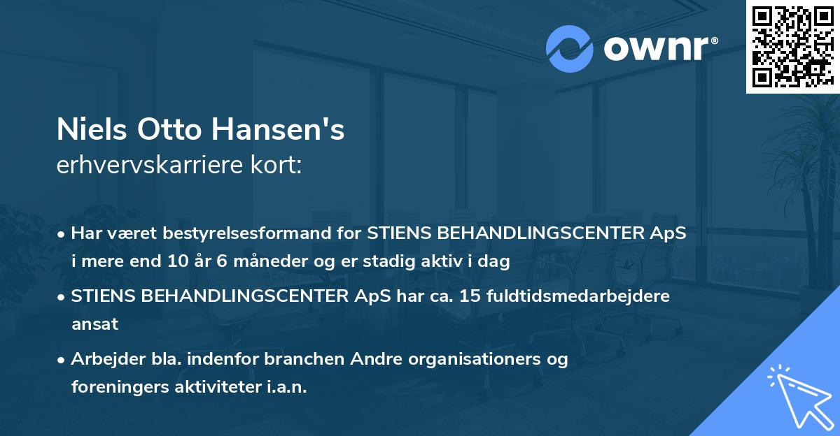 Niels Otto Hansen's erhvervskarriere kort