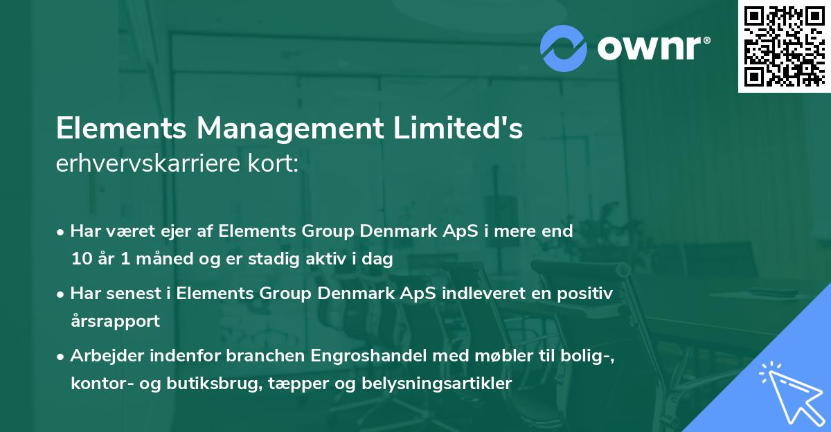 Elements Management Limited's erhvervskarriere kort