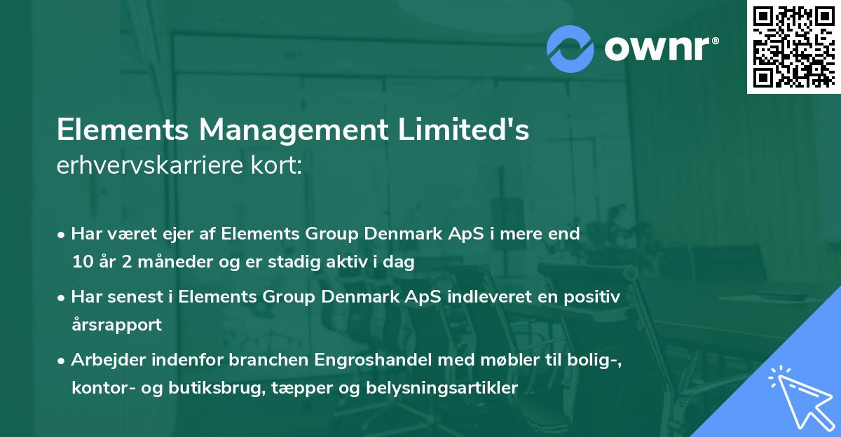 Elements Management Limited's erhvervskarriere kort
