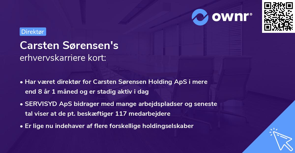 Carsten Sørensen's erhvervskarriere kort