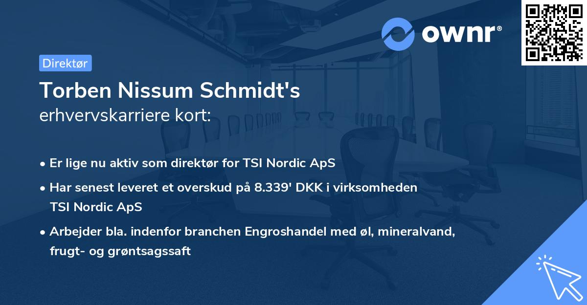 Torben Nissum Schmidt's erhvervskarriere kort