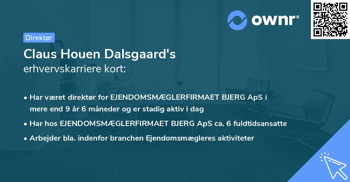 Claus Houen Dalsgaard's erhvervskarriere kort