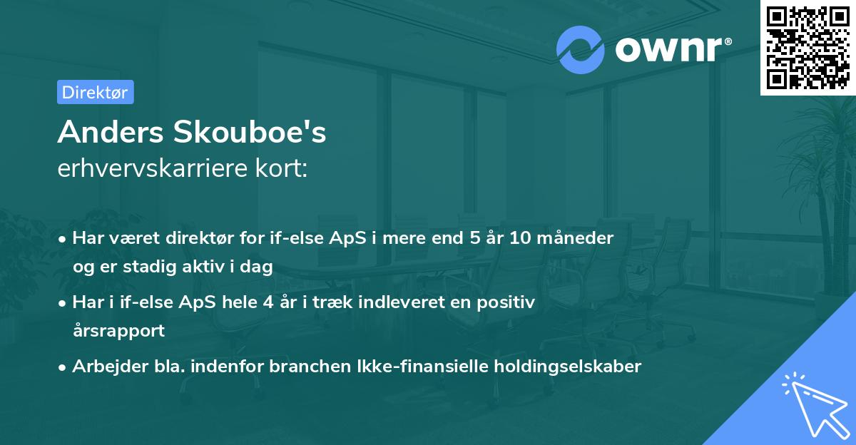 Anders Skouboe's erhvervskarriere kort