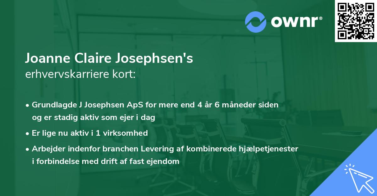 Joanne Claire Josephsen's erhvervskarriere kort