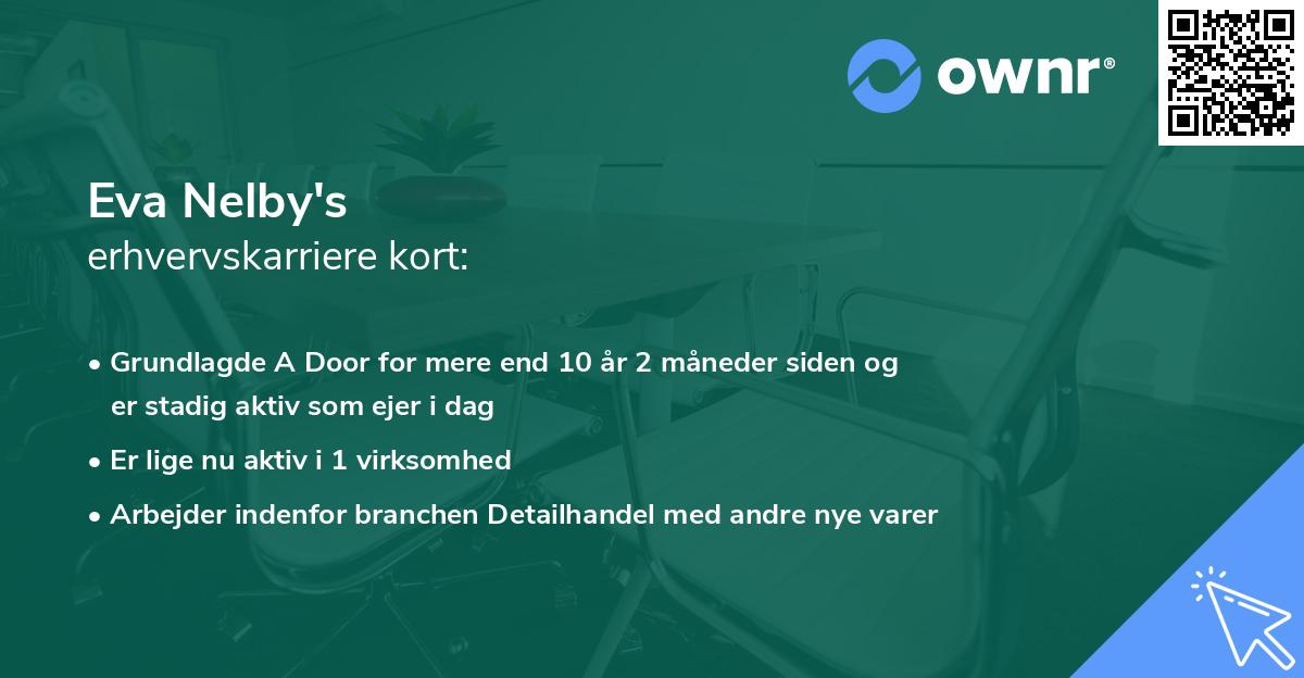 Eva Nelby's erhvervskarriere kort