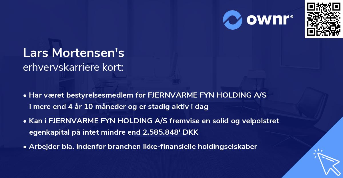 Lars Mortensen's erhvervskarriere kort