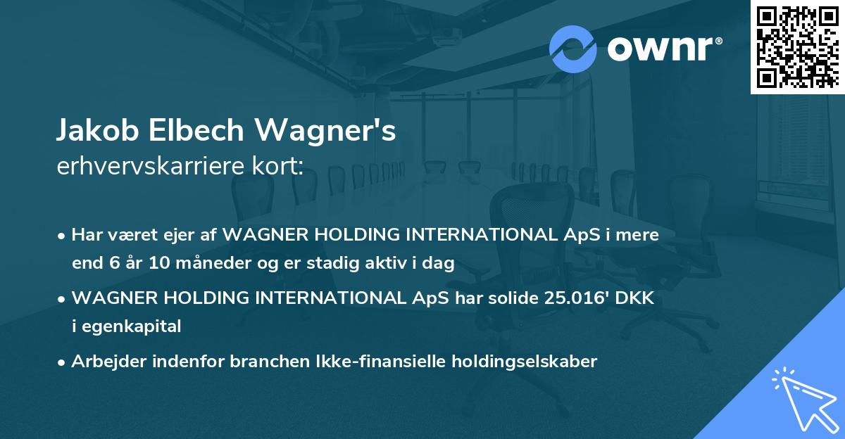 Jakob Elbech Wagner's erhvervskarriere kort