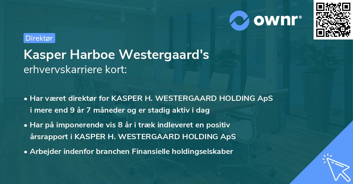 Kasper Harboe Westergaard's erhvervskarriere kort