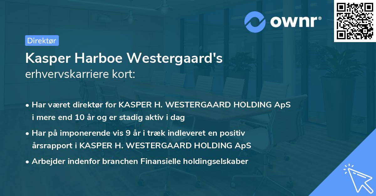 Kasper Harboe Westergaard's erhvervskarriere kort