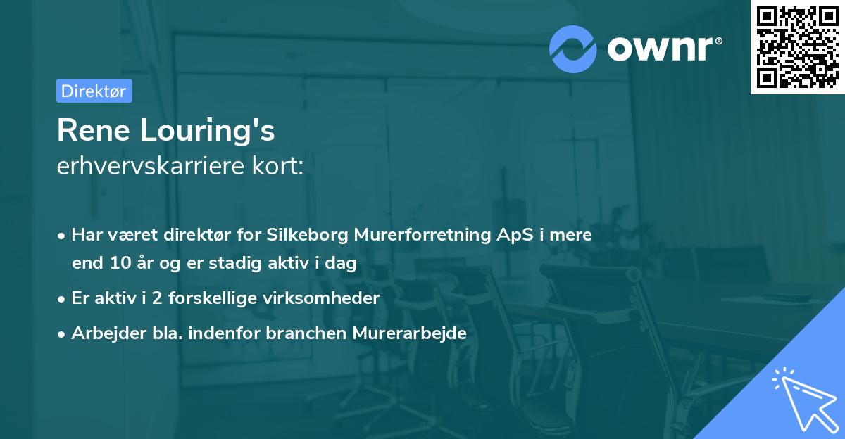 Rene Louring's erhvervskarriere kort