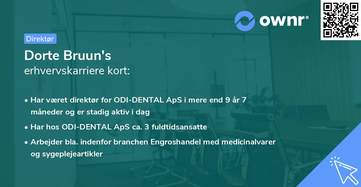 Dorte Bruun's erhvervskarriere kort
