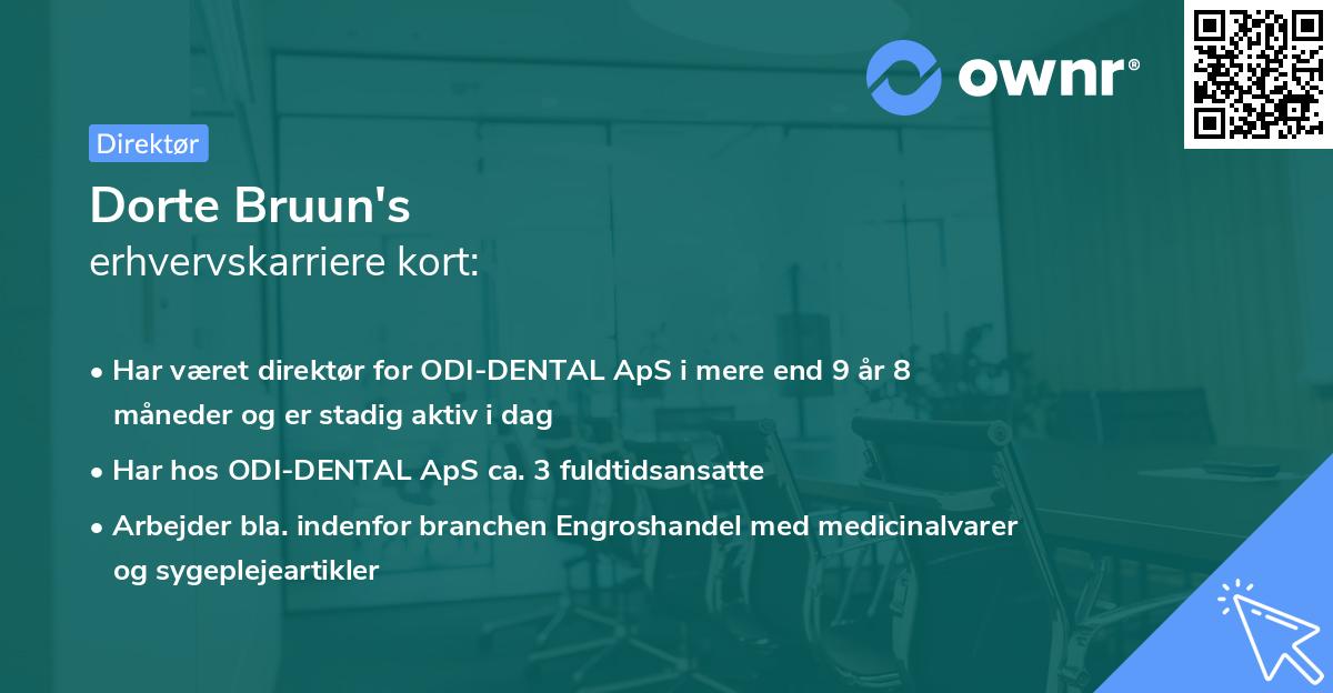 Dorte Bruun's erhvervskarriere kort