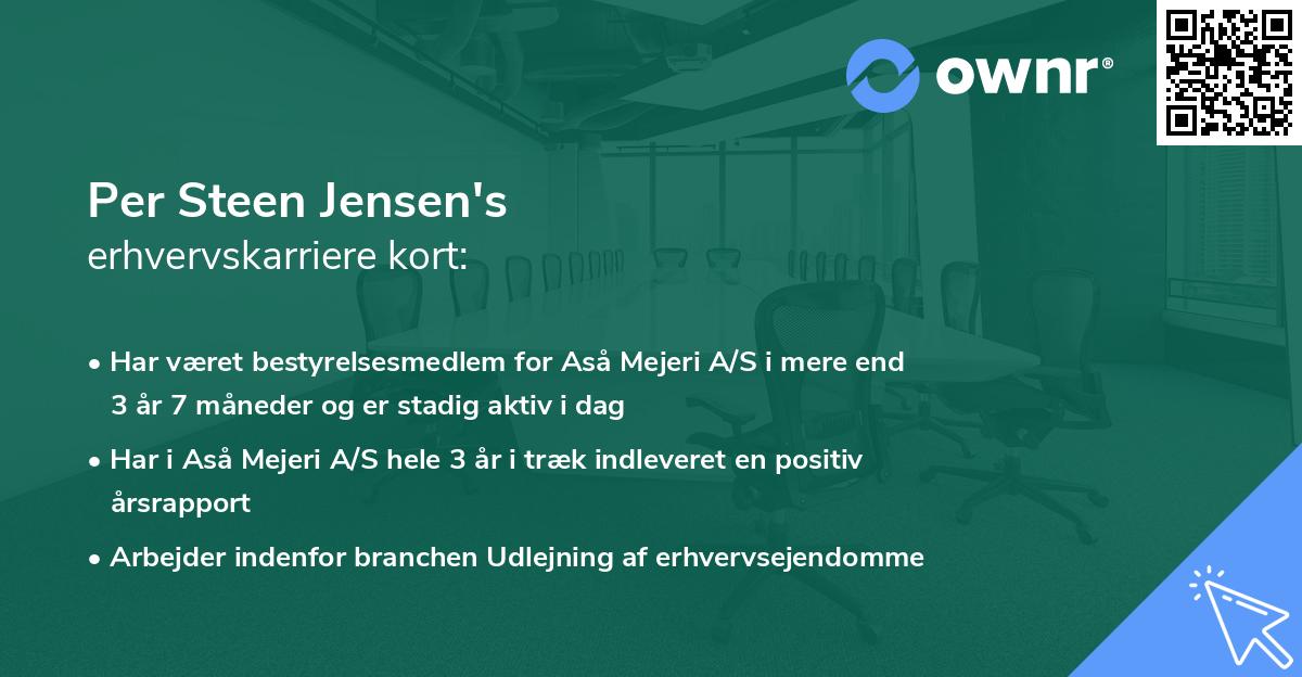 Per Steen Jensen's erhvervskarriere kort