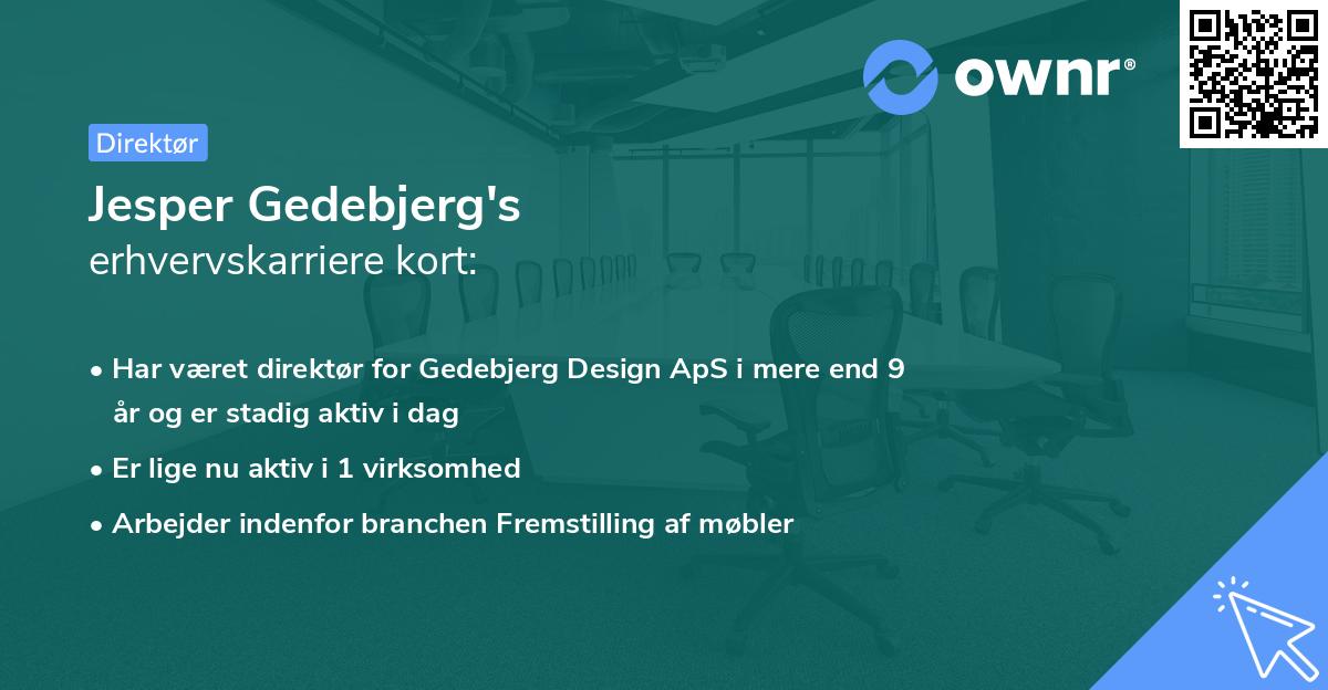 Jesper Gedebjerg's erhvervskarriere kort