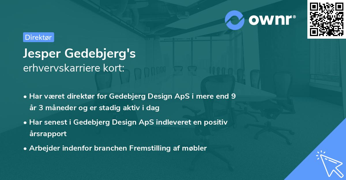 Jesper Gedebjerg's erhvervskarriere kort