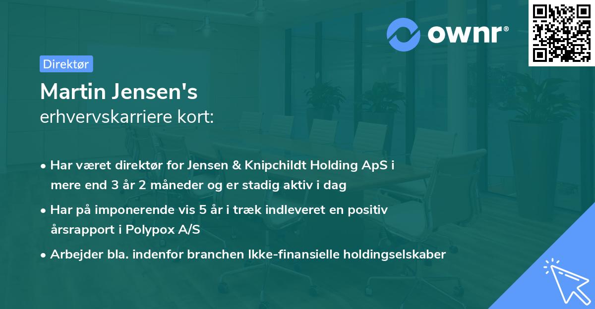 Martin Jensen's erhvervskarriere kort