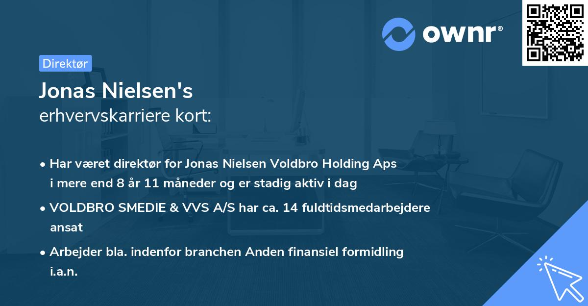 Jonas Nielsen's erhvervskarriere kort