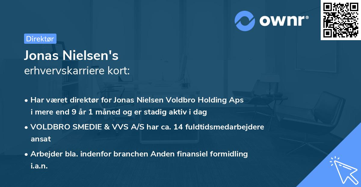 Jonas Nielsen's erhvervskarriere kort