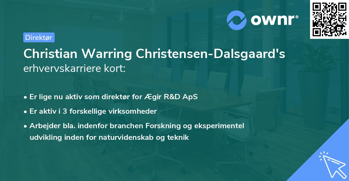 Christian Warring Christensen-Dalsgaard's erhvervskarriere kort