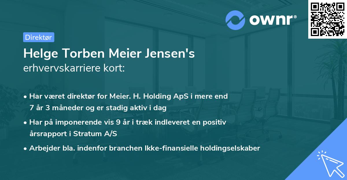 Helge Torben Meier Jensen's erhvervskarriere kort