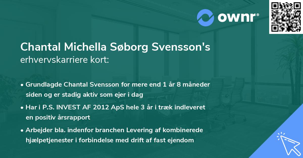 Chantal Michella Søborg Svensson's erhvervskarriere kort