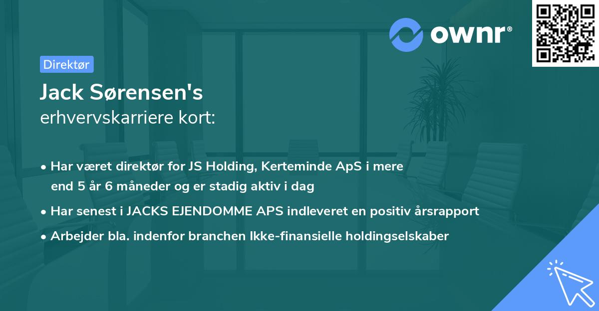 Jack Sørensen's erhvervskarriere kort