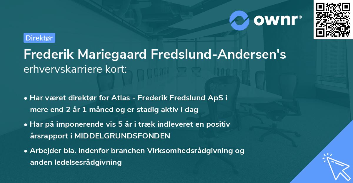 Frederik Mariegaard Fredslund-Andersen's erhvervskarriere kort