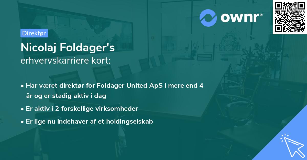 Nicolaj Foldager's erhvervskarriere kort