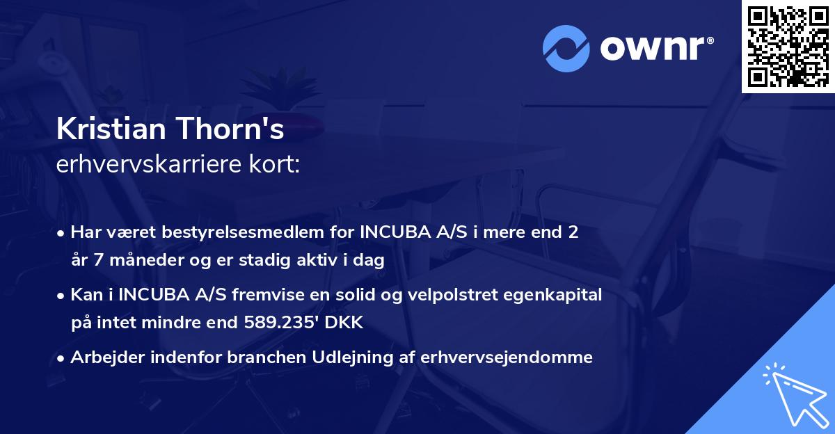 Kristian Thorn's erhvervskarriere kort