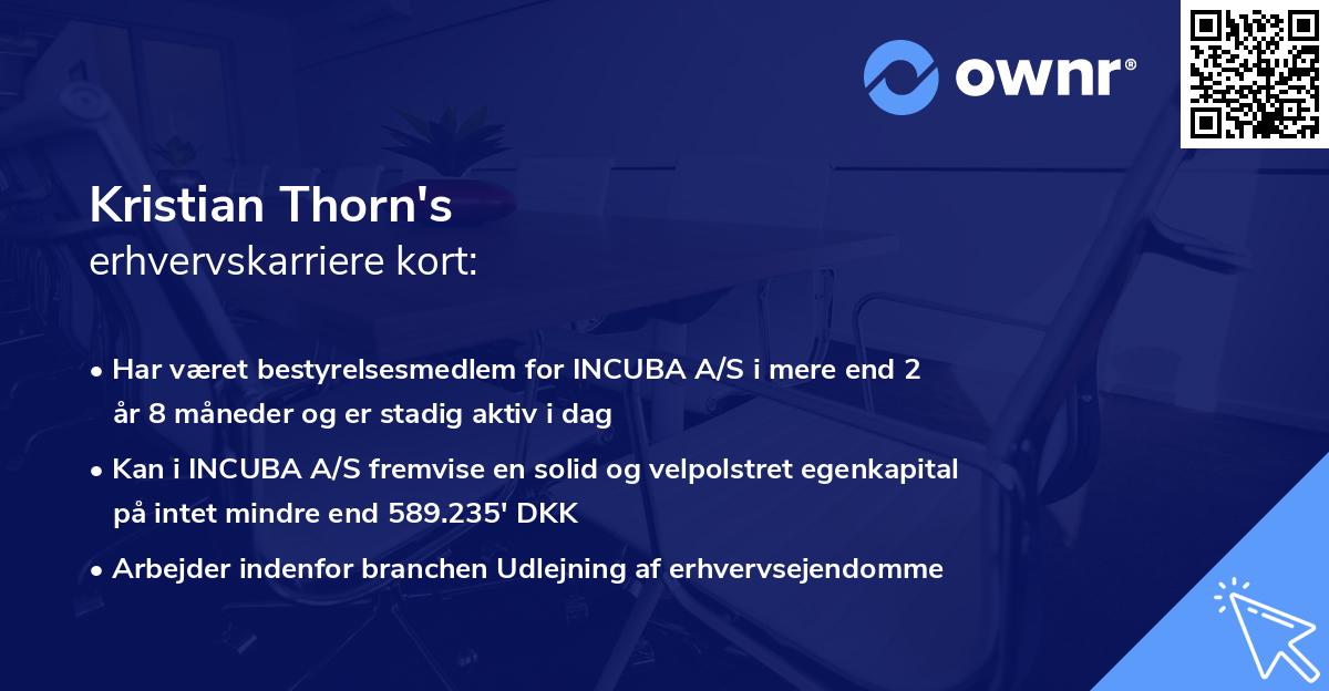 Kristian Thorn's erhvervskarriere kort