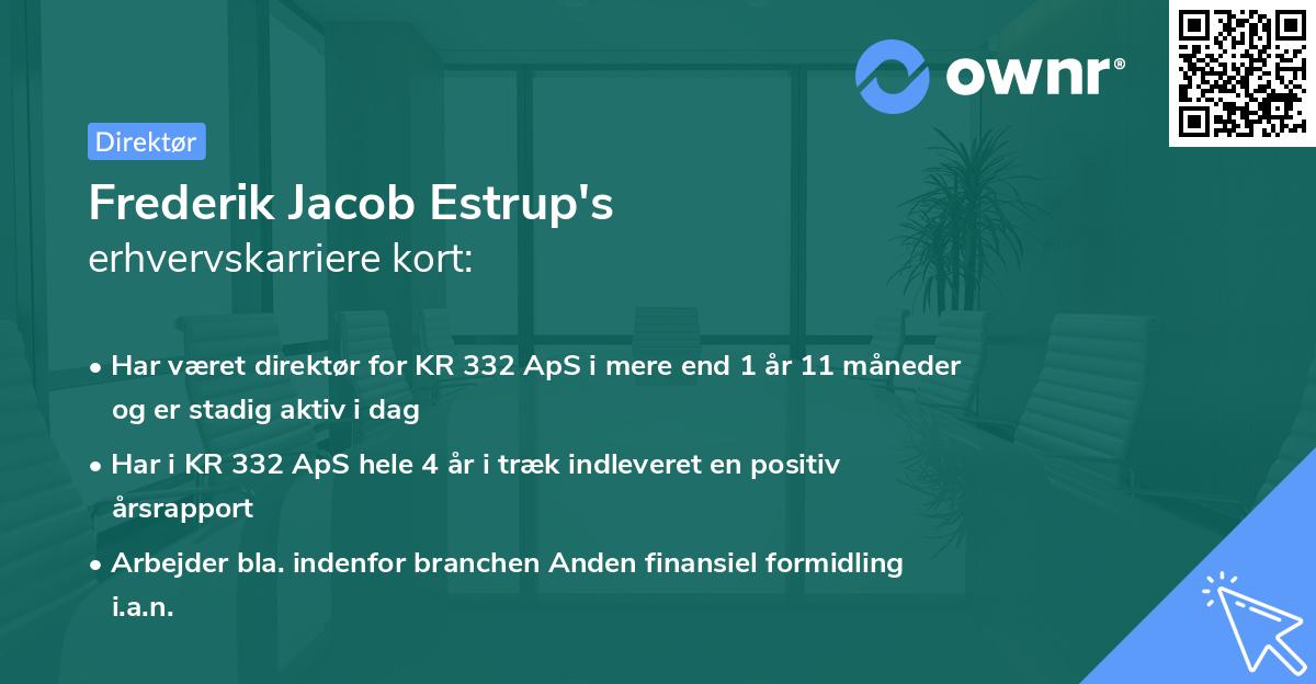 Frederik Jacob Estrup's erhvervskarriere kort